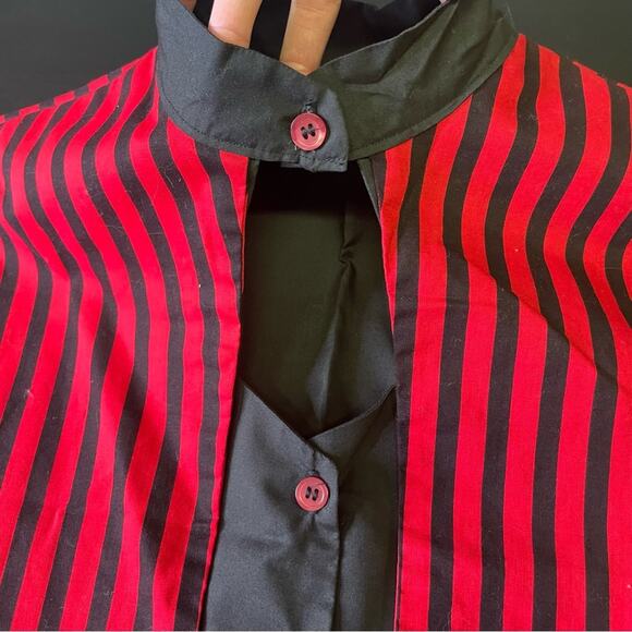 Red Black Vintage Western Crop Top Large Rodeo Cut Out Coastal Cowgirl Custom - Picture 7 of 7